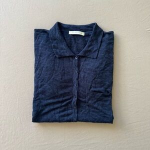 Stefan Green Linen Blend Knit Polo